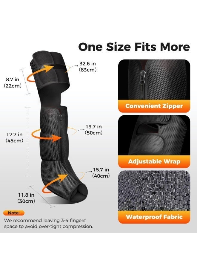 نِك تيك مدلك الساق من Nekteck مع حرارة، جهاز تدليك بالضغط الهوائي للقدم والساق، أداة تدليك محمولة للساق بالكامل على شكل حذاء مع مستويين من الحرارة و6 أوضاع و6 درجات شدة لتحسين الدورة الدموية وتخفيف الألم (زوج واحد) - Image 5